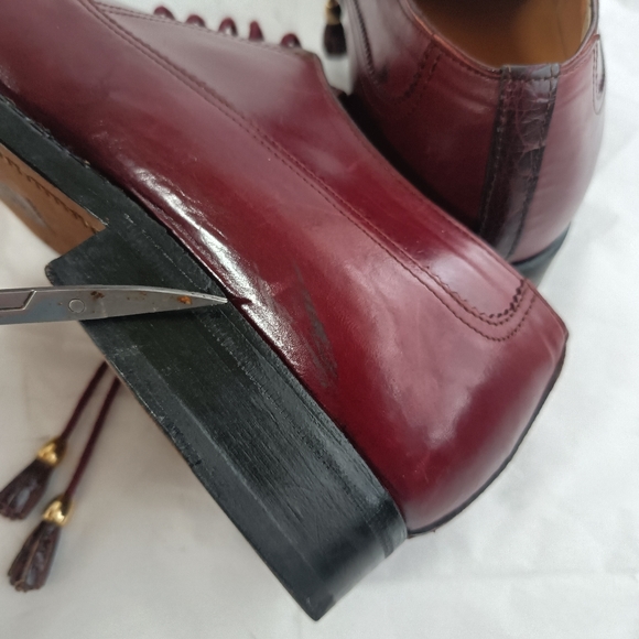 David Eden Crocodile alligator Derby Oxfords men's size 9.5M - Picture 4 of 16